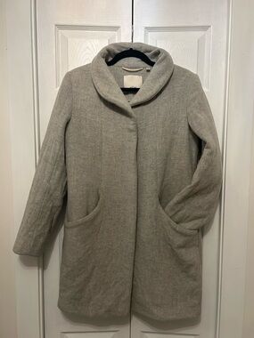 Wilfred Aritzia Cocoon Coat Cashmere Wool Grey Shawl Collar Cupro Lined Small